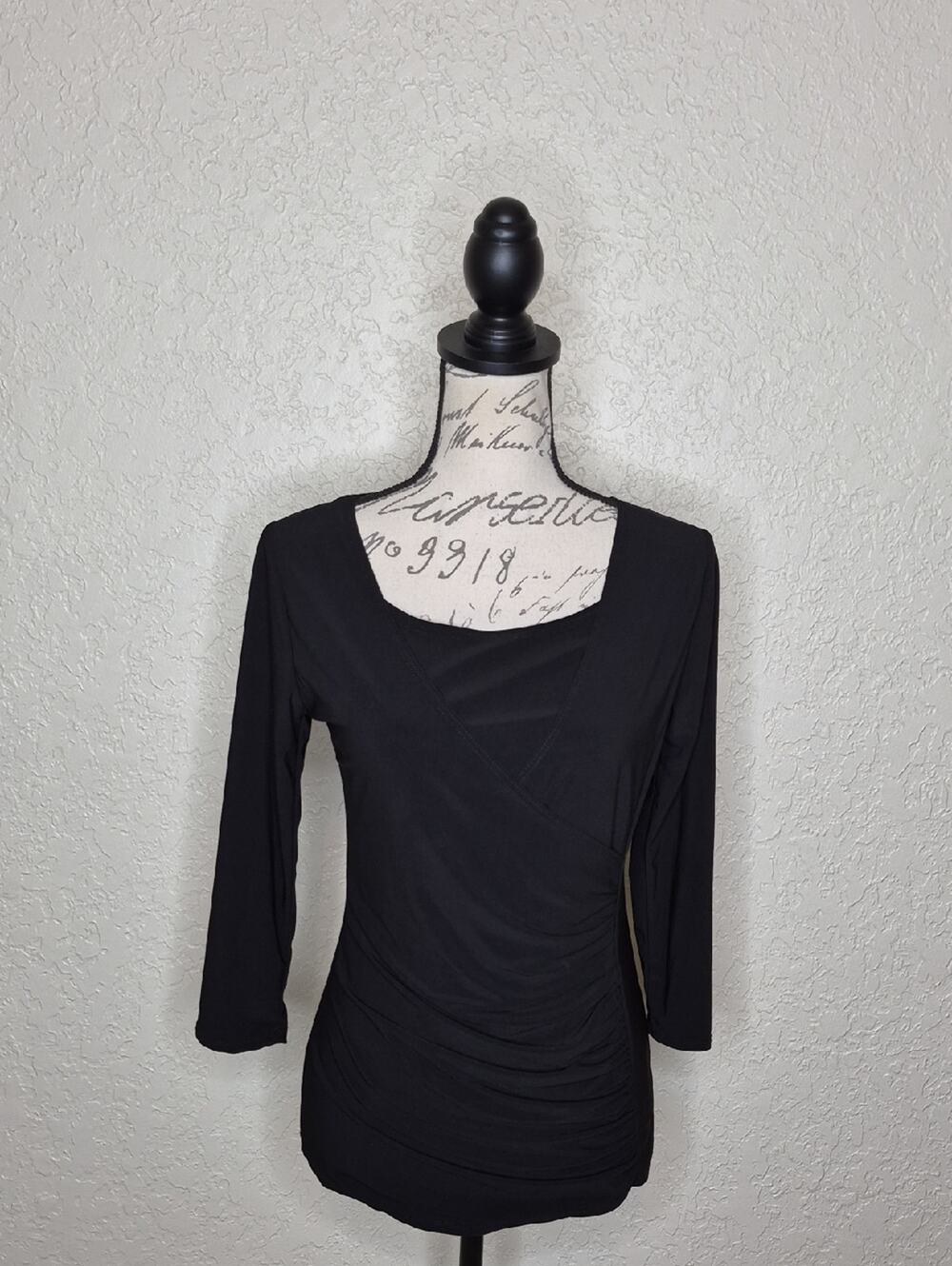 Prospect Blvd Mock Wrap Top Black Size S‎